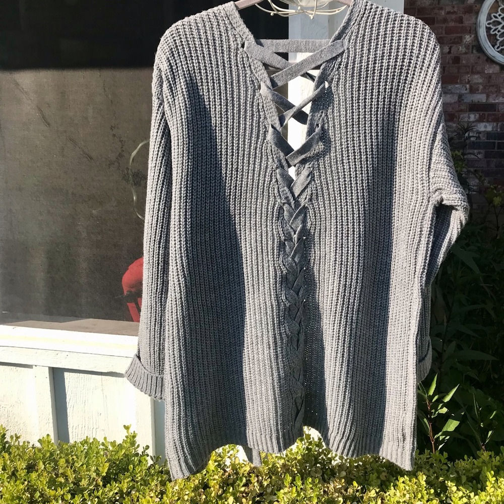 ❄️Indigo Women’s Sweater Cardigan with Lace Up Detail!❄️